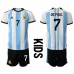 Argentina Rodrigo de Paul #7 Dětské Oblečení Domácí Dres MS 2022 Krátkým Rukávem (+ trenýrky)
